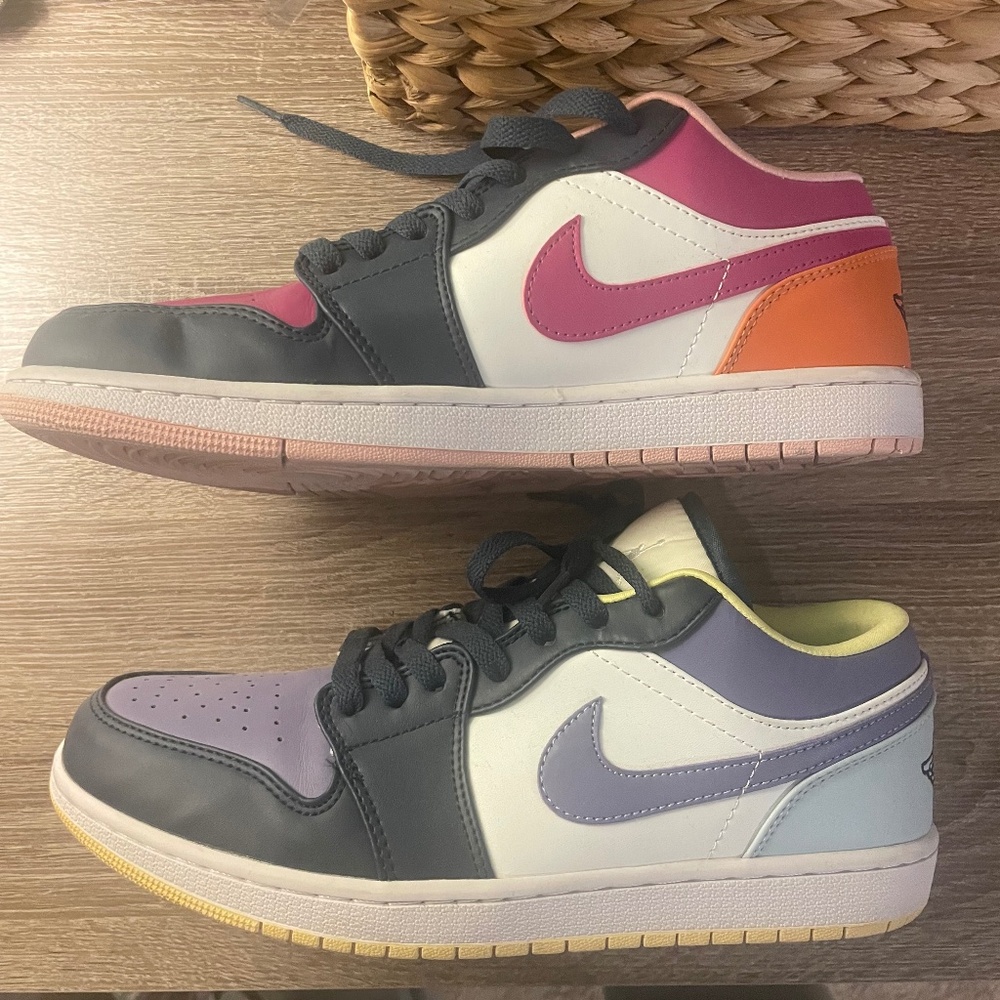Jordan 1 low Mismatched Purple Magenta Women’s Size 10